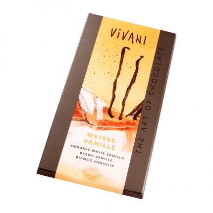 vivani-bio-weisse-schokolade-vanille Био бял шоколад с ванилия Vivani 80 гр - Image 1