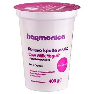 Био пълномаслено по-кисело мляко Хармоника