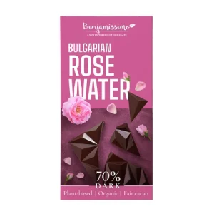 Веган шоколад с българска роза (Тъмен 70%) 70 гр. Benjamissimo