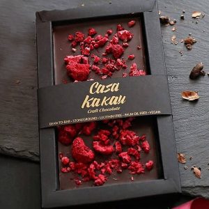 Черен веган шоколад с малини Casa Kakau
